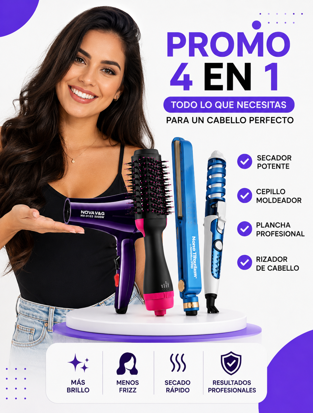 SEC NOVA, PLANCHA,RIZADOR, DROPI CUP